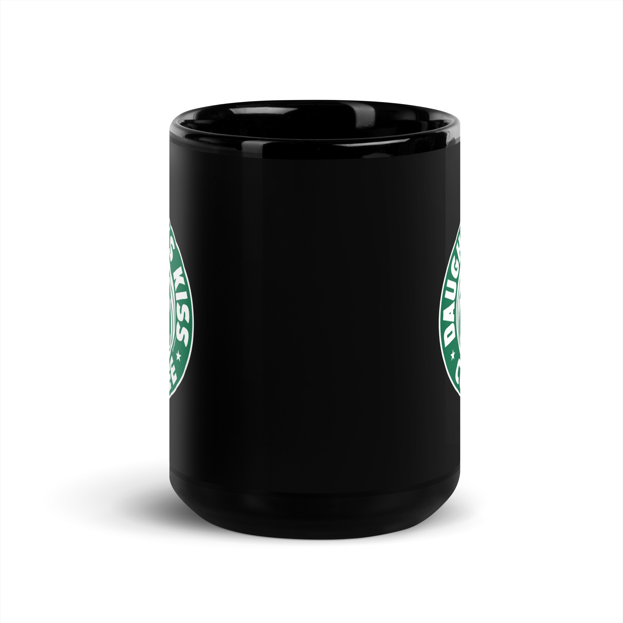 Daughter's Kiss - Black Glossy Mug - Image 6